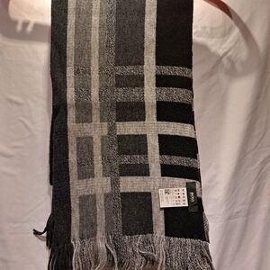 Hugo Boss Black and Gray Men's Scarf